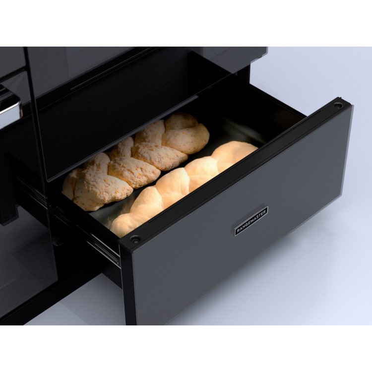 Rangemaster Edge Deluxe 110cm Dual Fuel Range Cooker - Black Glass