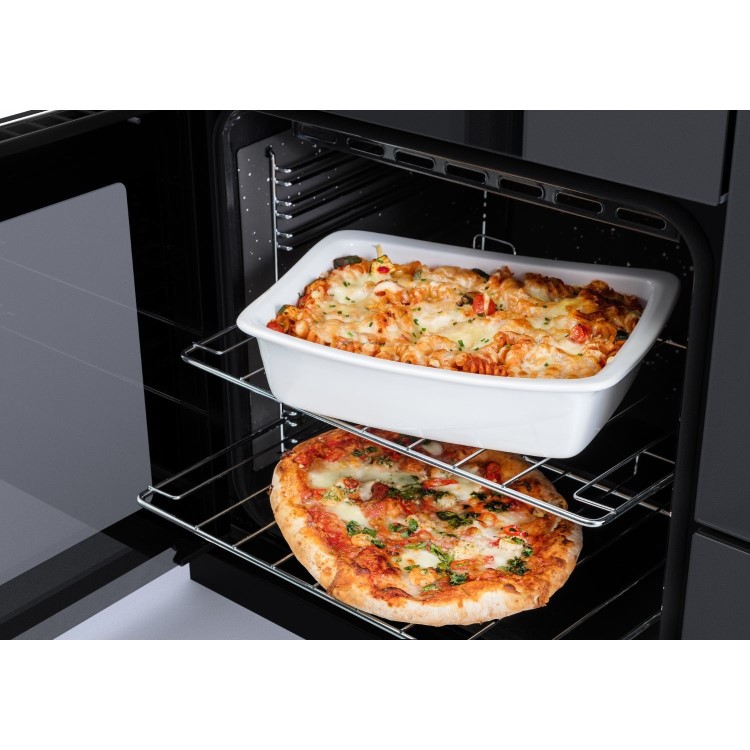 Rangemaster Edge Deluxe 110cm Dual Fuel Range Cooker - Black Glass