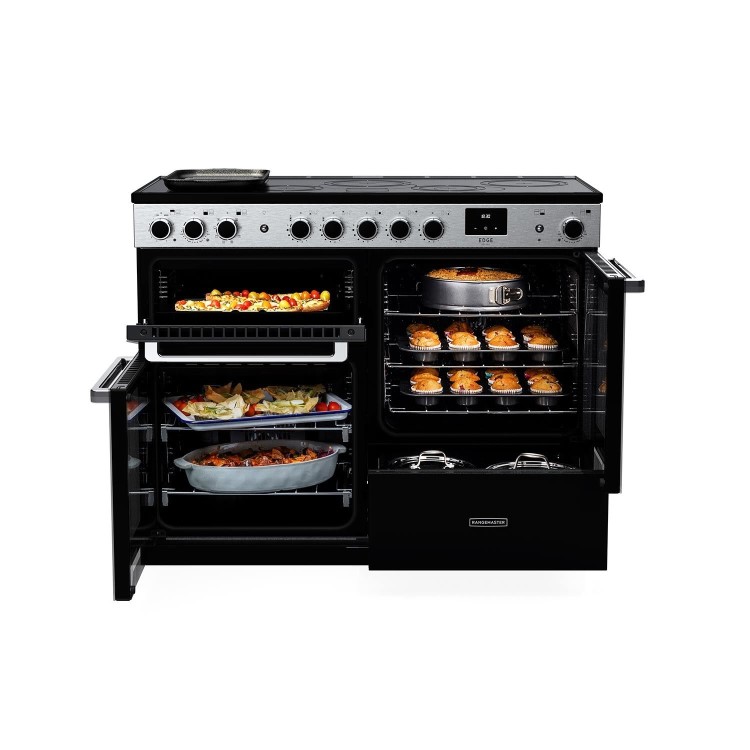 Rangemaster Edge Deluxe 110cm Induction Range Cooker - Black Glass