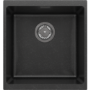 1 Bowl Black Granite Composite Inset or Undermount Kitchen Sink & Waste - 430 x 460mm - Eden