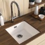 Single Bowl White Inset Granite Composite Kitchen Sink with Waste Kit - Enza Eden