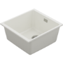 1 Bowl White Granite Composite Inset or Undermount Kitchen Sink & Waste - 430 x 460mm - Eden