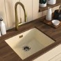 GRADE A1 - Single Bowl Stone Inset Granite Composite Kitchen Sink with Waste Kit - Enza Eden