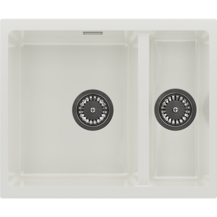 1.5 Bowl White Inset Granite Composite Kitchen Sink with Waste Kit - Enza Eden