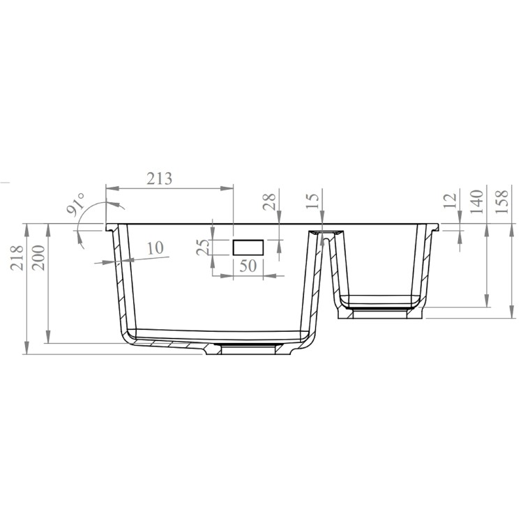 1.5 Bowl White Granite Composite Inset/Undermount Kitchen Sink & Waste Kit - 555 x 460mm - Eden