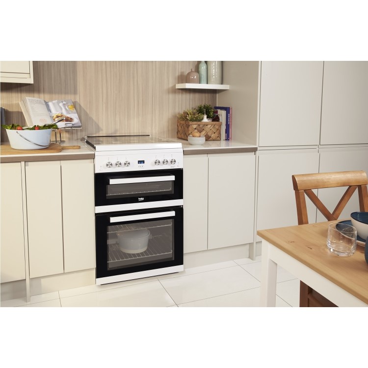 Beko EDG6L33W 60cm Double Oven Gas Cooker - White