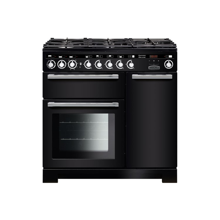 Rangemaster EDL90DFFBLC Encore Deluxe 90cm Dual Fuel Range Cooker - Black