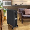 electriQ Portable 10 Fin Oil Filled Radiator - Black