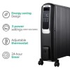 electriQ Portable 10 Fin Oil Filled Radiator - Black