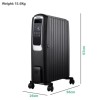 electriQ Portable 10 Fin Oil Filled Radiator - Black