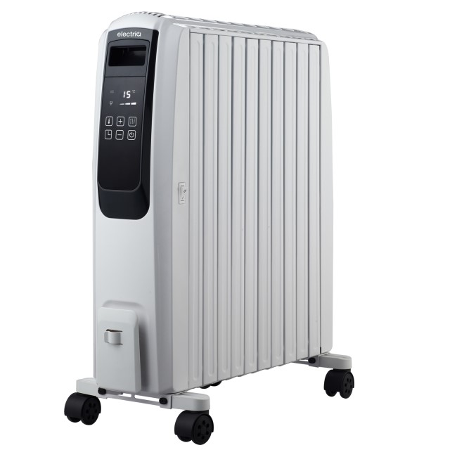 electriQ Portable 10 Fin Oil Filled Radiator - White