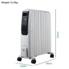 electriQ Portable 10 Fin Oil Filled Radiator - White