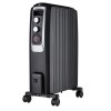 electriQ Portable 8 Fin Oil Filled Radiator - Black