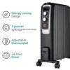 electriQ Portable 8 Fin Oil Filled Radiator - Black