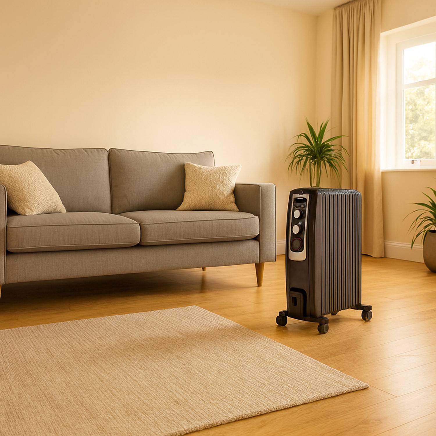 Tariq Radiator electriQ 2000W Oil Filled Radiator with Thermostat and 24 hr Timer ...