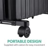 electriQ Portable 8 Fin Oil Filled Radiator - Black