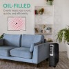electriQ Portable 8 Fin Oil Filled Radiator - Black