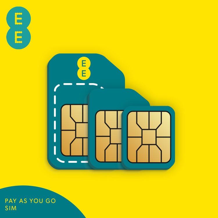 EE Pay As You Go Sim Card Trio