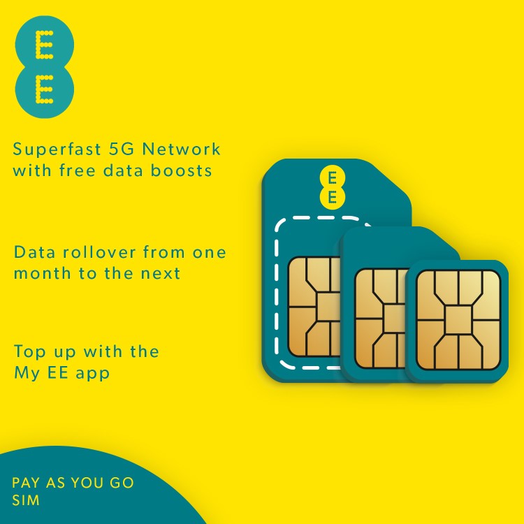 EE Pay As You Go Sim Card Trio