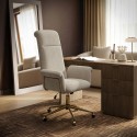 EFI001 Beige Chenille High Back Swivel Office Chair - Effie