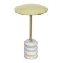 Small Gold and Marble Round Side Table - Effy