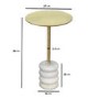 Small Gold and Marble Round Side Table - Effy