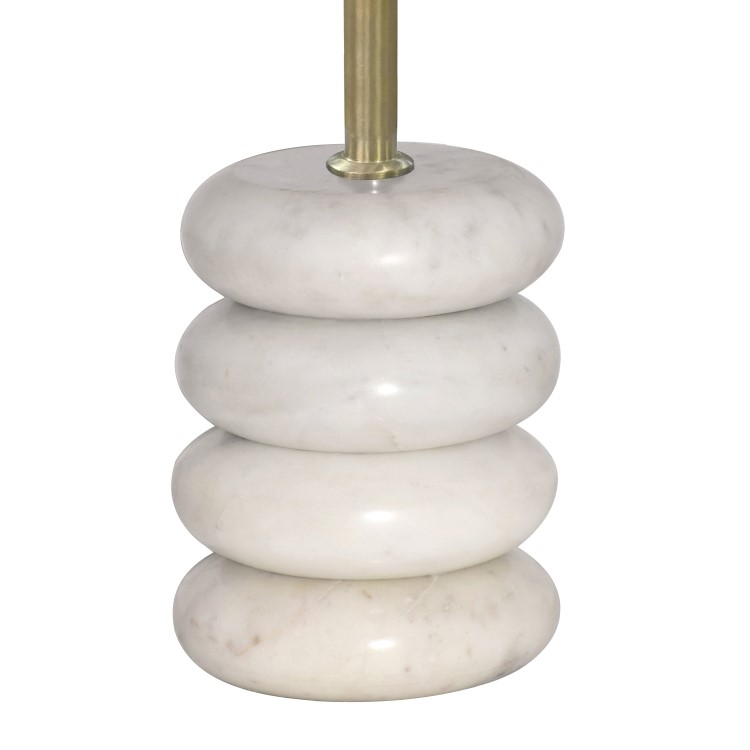 Small Gold and Marble Round Side Table - Effy