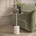 EFY002 Small Chrome and Marble Round Side Table - Effy