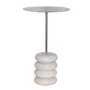 Small Chrome and Marble Round Side Table - Effy