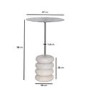 Small Chrome and Marble Round Side Table - Effy