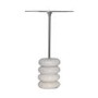 Small Chrome and Marble Round Side Table - Effy