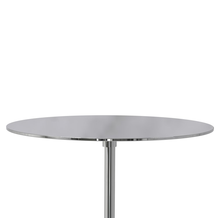 Small Chrome and Marble Round Side Table - Effy