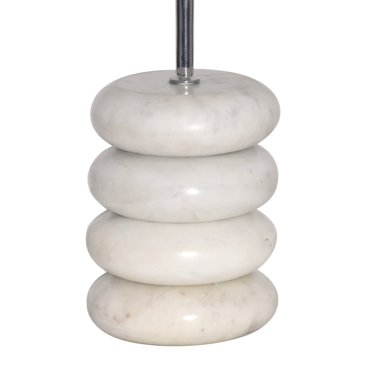 Small Chrome and Marble Round Side Table - Effy