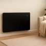 electriQ 2000W Smart Designer Glass Panel Heater - Wall Mountable & Bathroom Safe - Black