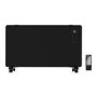 electriQ 2000W Smart Designer Glass Panel Heater - Wall Mountable & Bathroom Safe - Black