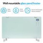 Refurbished electriQ 2000W Designer Glass Heater Wall Mountable Low Energy with Smart WiFi Alexa Ultra Slim only 8cm Bathroom Safe IP24