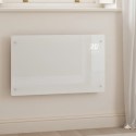 EGH25AW electriQ 2500W Smart Designer Glass Panel Convection Heater - Wall Mountable & Bathroom Safe - White