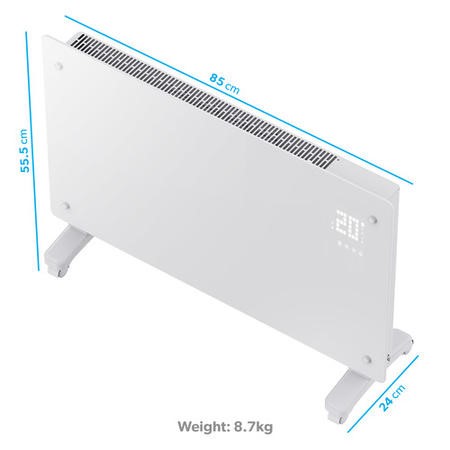 Electriq Glass Electric Heaters Wall Mounted Electriq Tall