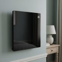 A2/EGH350BWIR Refurbished - Low Energy 350W Smart Infrared Designer Glass Panel Heater - IP44 Bathroom Safe Wall Mountable or Free Standing 600x600mm - Black