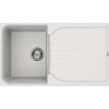 Single Bowl White Granite Composite Kitchen Sink with Reversible Drainer - Reginox