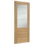 Internal Oak Half-Glazed Door with Clear Etched Glass - Unfinished - 1981 x 610 x 35mm - Palermo Essential - XL Joinery