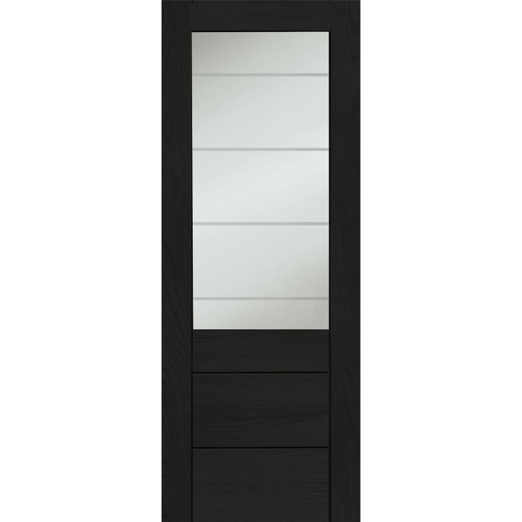Palermo Essential 2XG Internal Oak Door with Clear Etched Glass - 1981 x 686 x 35 mm, Unfinished