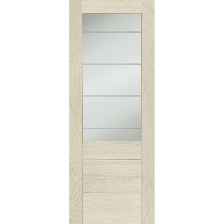 Palermo Essential 2XG Internal Oak Door with Clear Etched Glass - 1981 x 762 x 35 mm, Unfinished