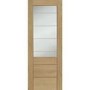 Internal Oak Half-Glazed Door with Clear Etched Glass - Unfinished - 2040 x 626 x 40mm - Palermo Essential - XL Joinery