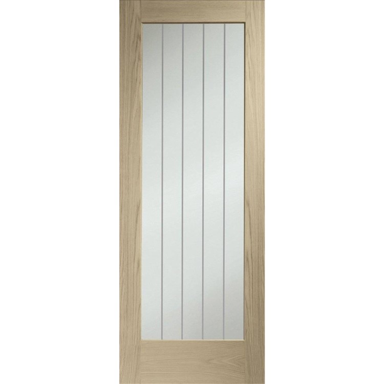 Suffolk Essential Pattern 10 Internal Oak Door with Clear Etched Glass - 1981 x 762 x 35 mm, Unfinished