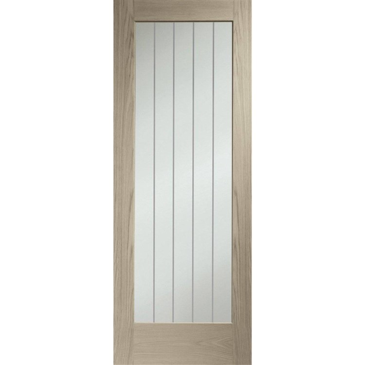 Suffolk Essential Pattern 10 Internal Oak Door with Clear Etched Glass - 1981 x 762 x 35 mm, Unfinished