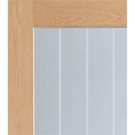 Suffolk Essential 2XG Internal Oak Door with Clear Etched Glass - 1981 x 838 x 35 mm, Unfinished