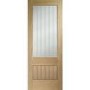 Internal Oak Half-Glazed Cottage Door with Clear Etched Glass - Unfinished - 2040 x 626 x 40mm - Suffolk Essential - XL Joinery