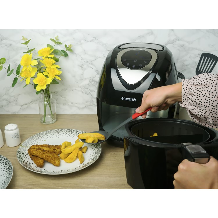 electriQ Digital Health Air Fryer XL 3.2L 1400W with Digital Controls and Divider