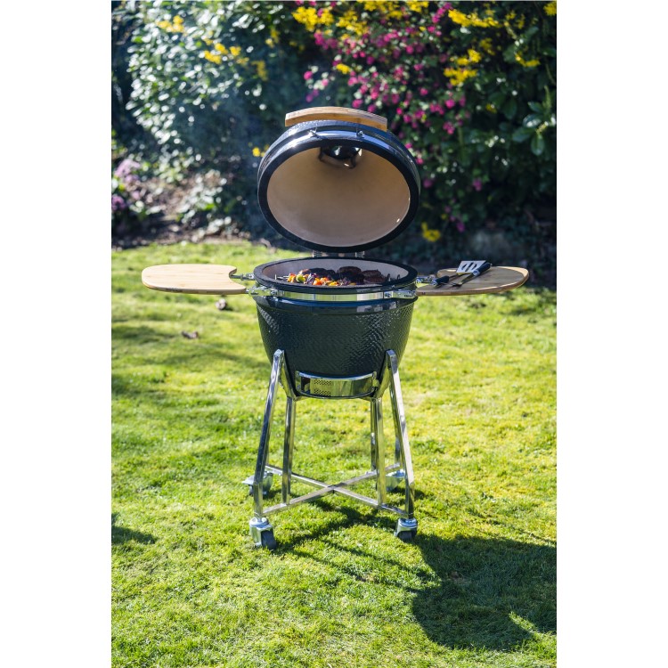 Refurbished Boss Grill The Egg - 18 Inch Ceramic Kamado Style Charcoal Egg BBQ Grill
